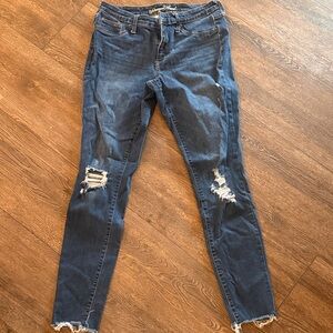 Universal Thread Dark Blue Distressed Skinny Jeans